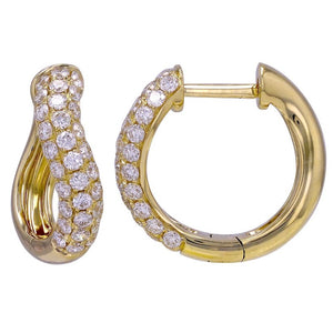 14KT Gold Diamond Essential Wave Huggie Earrings