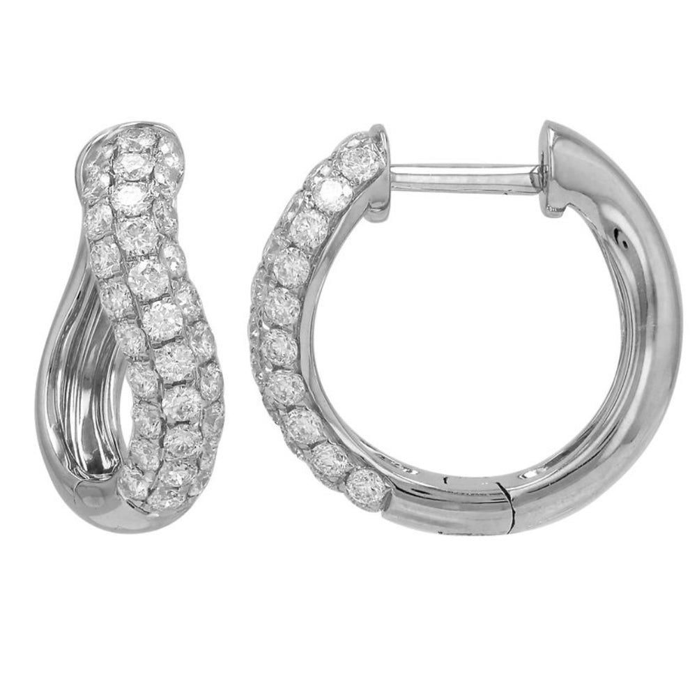 14KT Gold Diamond Essential Wave Huggie Earrings