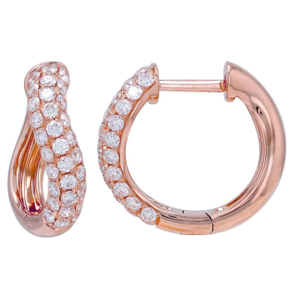 14KT Gold Diamond Essential Wave Huggie Earrings