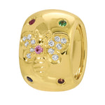 14KT Gold Diamond Gemstone Bee Bead