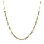 14KT Gold Diamond Delicate Tennis Necklace on Chain