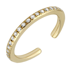 14KT Gold Diamond Delicate Cuff Earrings