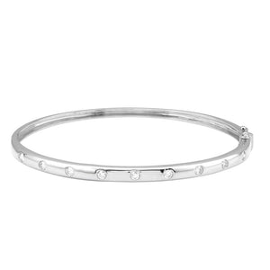 14KT Gold Inlay Diamond Bangle Bracelet