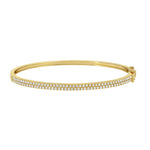 14KT Gold Diamond Two Row Diamond Bangle Bracelet
