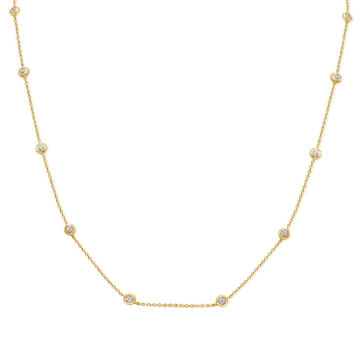 14KT Gold Diamond The Line By The Yard Necklace