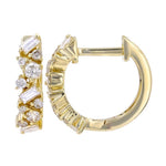14KT Gold Mixed Shaped Diamond Huggie Earrings