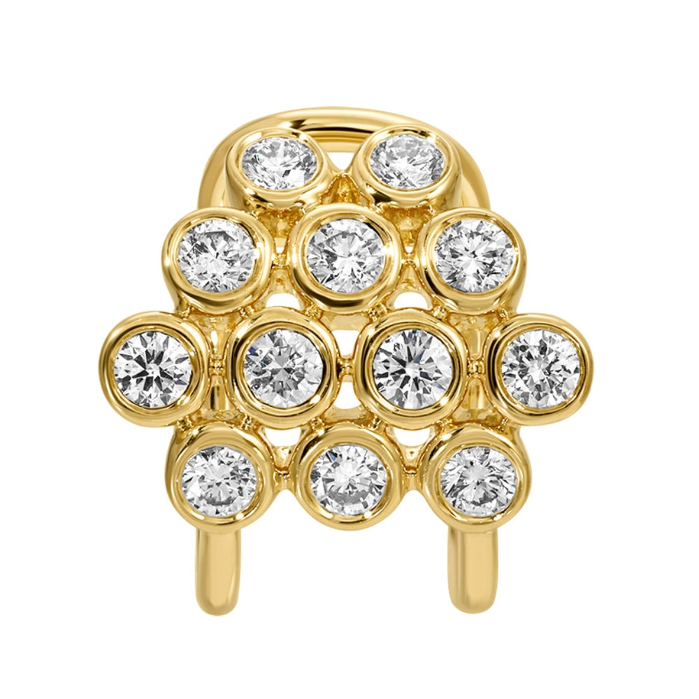 14KT Gold Diamond Bubble Cuff Earrings