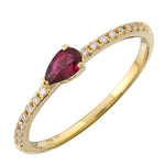 14KT Gold Diamond Ruby Ring