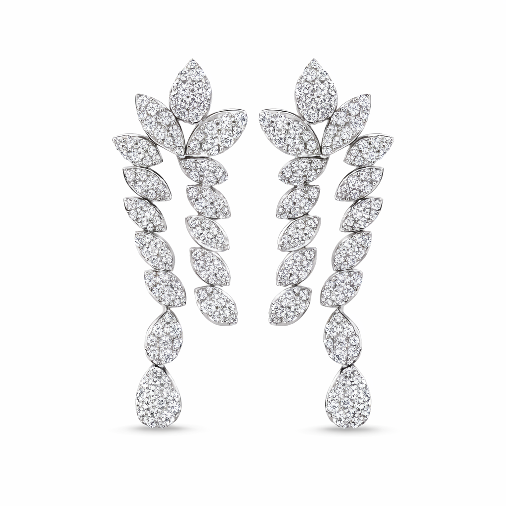 14KT Gold Diamond Adela Statement Drop Earrings