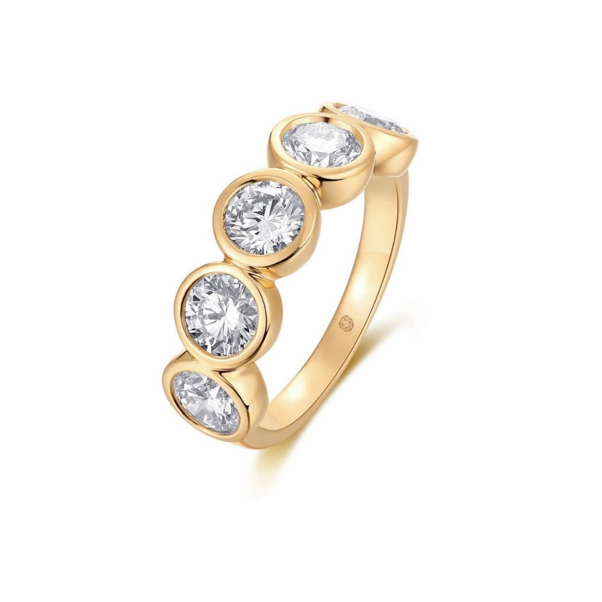14KT Gold 2.5ct Round Lab Diamond Bezel Set Bespoke Ring