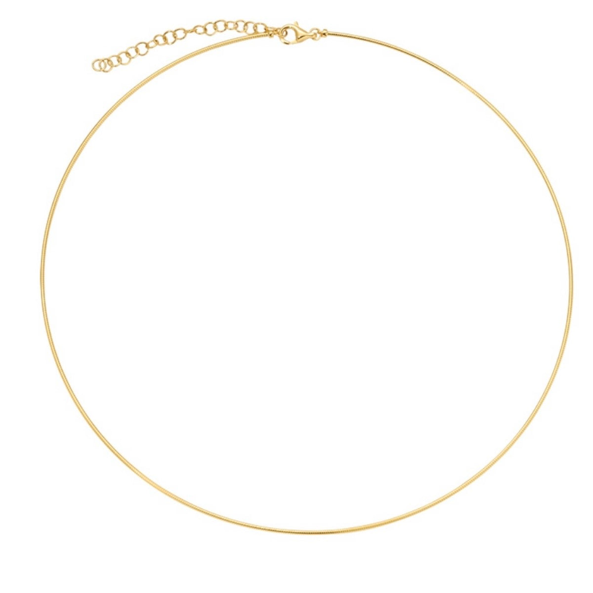 14KT Gold Omega Wire Choker Chain Necklace