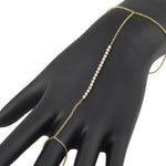 14KT Gold Diamond Line Finger Bracelet Hand Chain