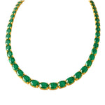 14KT Gold Emerald Giulietta Luxe Tennis Necklace