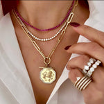 14KT Gold Ruby Tennis Necklace