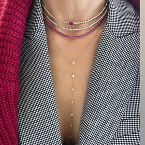 14KT Gold Ruby Tennis Necklace