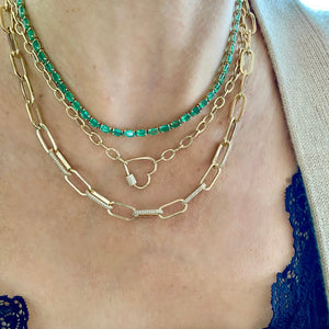14KT Gold Emerald Giulietta Luxe Tennis Necklace