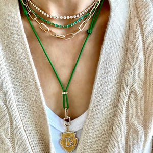 14KT Gold Emerald Giulietta Luxe Tennis Necklace