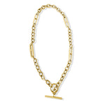 14KT Gold Mixed Links Toggle Charm Chain