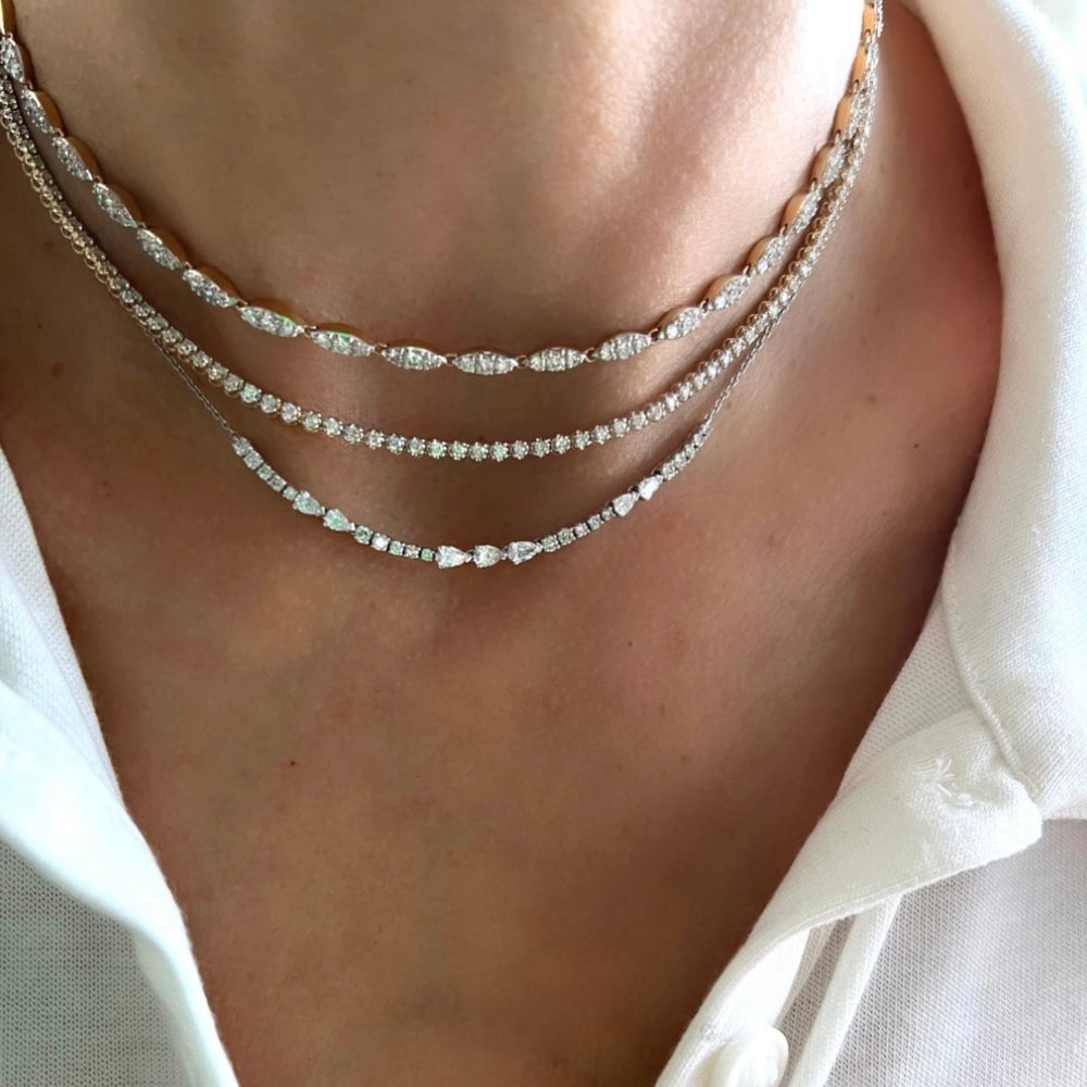 14KT Gold Mixed matched Diamond Zita Necklace