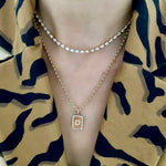 14KT Gold Diamond Luxe Pear Diamond Tennis Necklace
