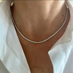 14KT Gold Blanche Three Prong Perfect Diamond Tennis Necklace
