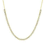 14KT Gold Diamond Delicate Tennis Necklace on Chain