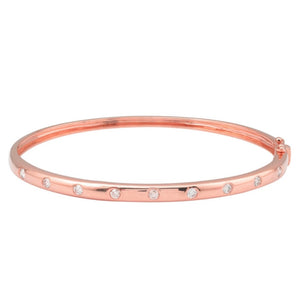 14KT Gold Inlay Diamond Bangle Bracelet