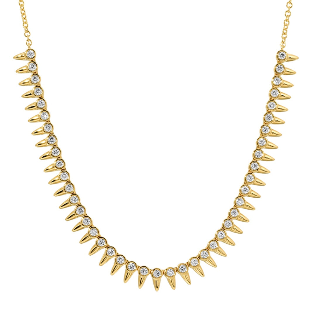 14KT Gold Diamond Spike Necklace