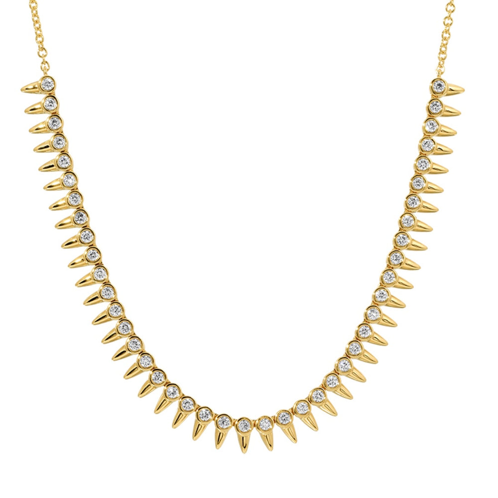14KT Gold Diamond Spike Necklace