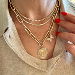 14KT Gold Diamond Ana Bar Necklace