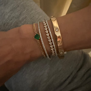 14KT Gold Emerald on Chain Bracelet
