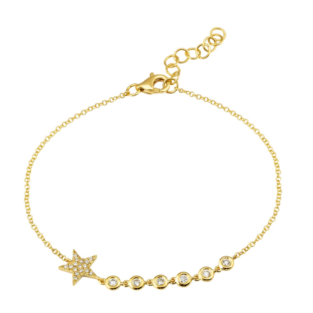 14KT Gold Diamond Shooting Star Bracelet