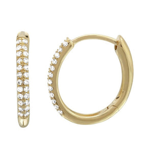 14KT Gold Diamond Everyday Huggie Earrings