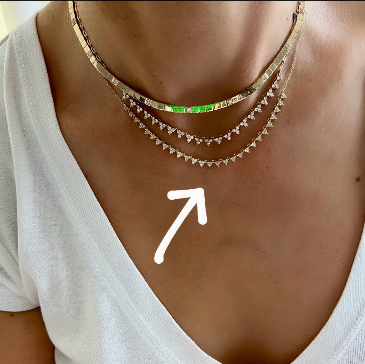 14KT Gold Diamond Cluster Bodrum Drop Necklace