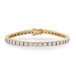 14KT Gold Diamond Illusion Four Prong Set Tennis Bracelet