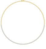 14KT Gold Diamond Illusion Four Prong Set Tennis Necklace