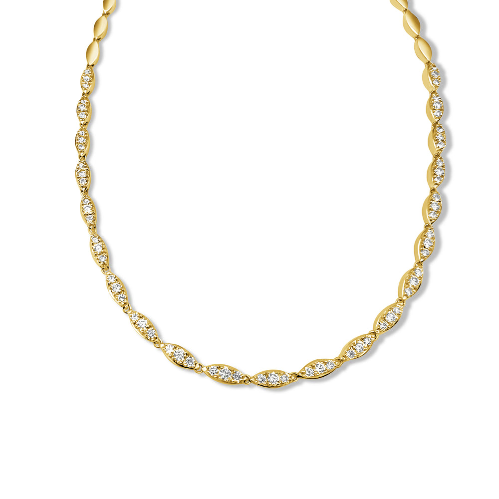 14KT Gold Diamond Sybil Choker Necklace