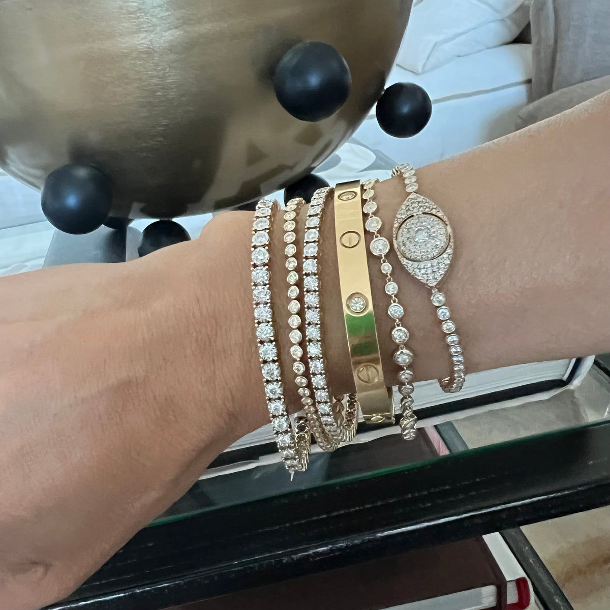 14KT Gold Diamond The Line Four Prong Set Tennis Bracelet