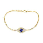 14KT Gold Diamond Freya Evil Eye Tennis Bracelet