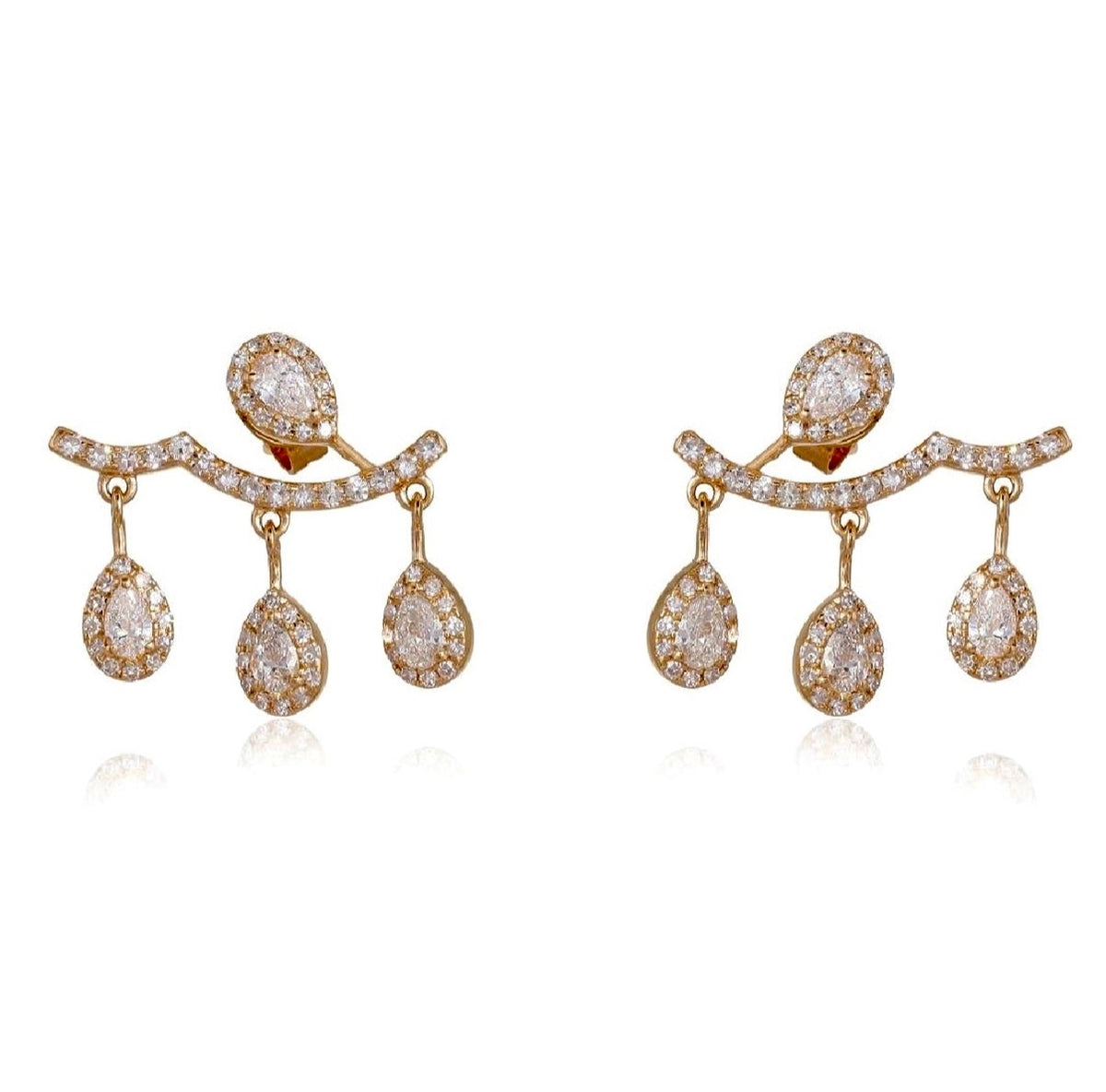 14KT Gold Diamond Norma Ear Climber Earrings