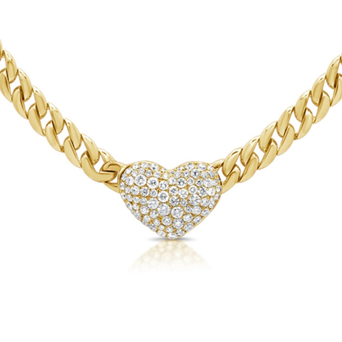 14KT Gold Diamond Luxe Rowyn Heart Necklace