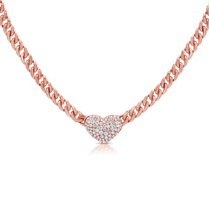 14KT Gold Diamond Luxe Rowyn Heart Necklace