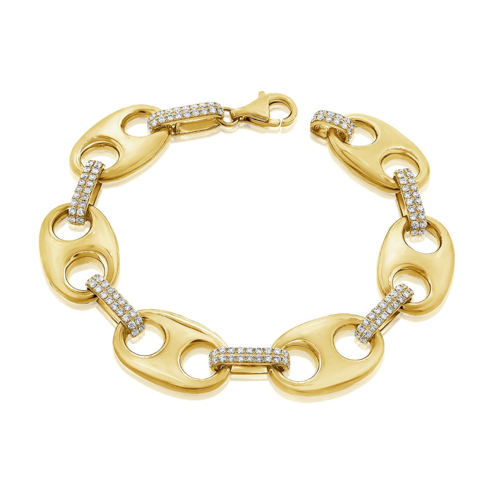 14KT Gold Diamond Luxe Mariner Link Bracelet