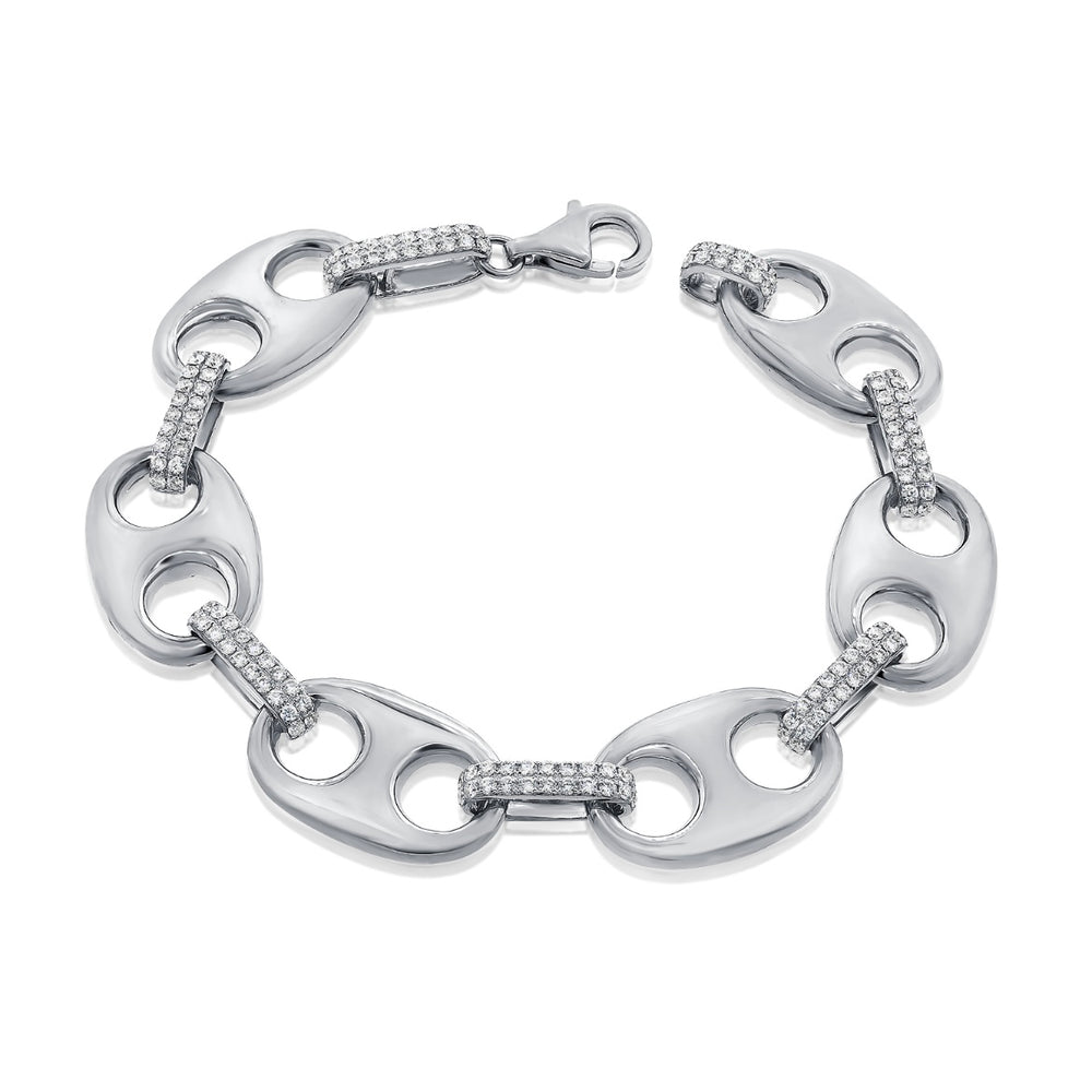 14KT Gold Diamond Luxe Mariner Link Bracelet