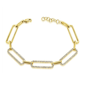 14KT Gold Diamond Delaney Link Bracelet