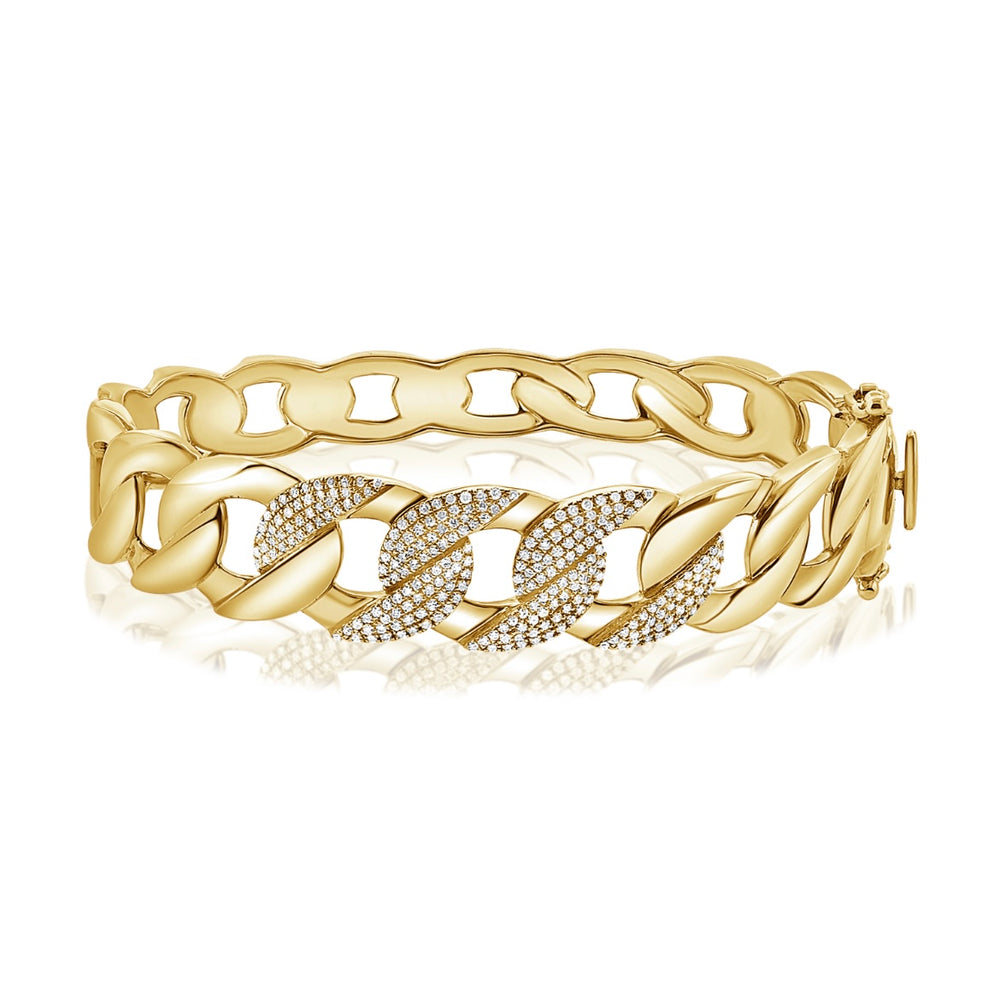 14KT Gold Diamond Shayna Link Bangle Bracelet