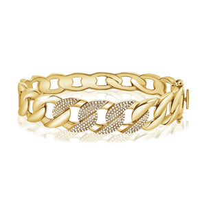 14KT Gold Diamond Shayna Link Bangle Bracelet