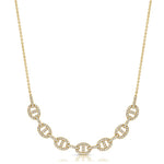 14KT Gold Diamond Winona Mariner Link Necklace