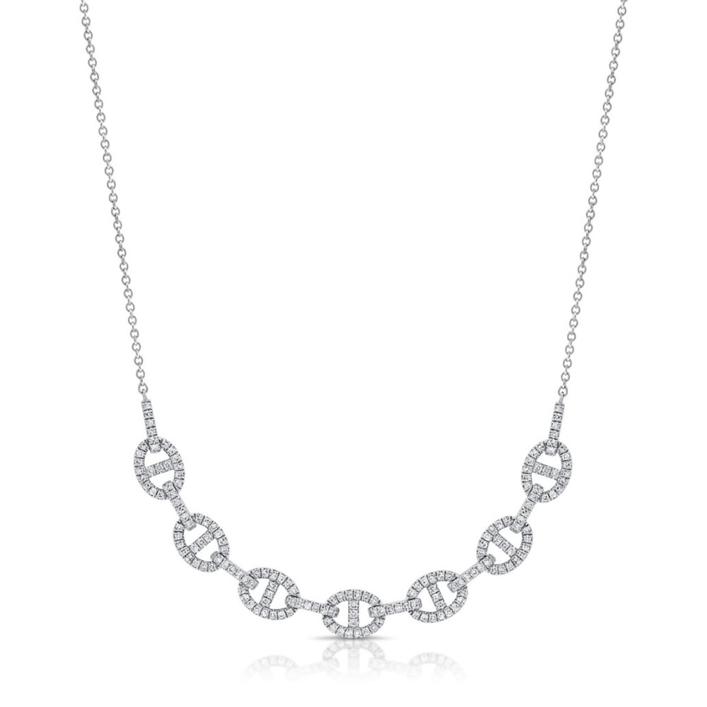 14KT Gold Diamond Winona Mariner Link Necklace