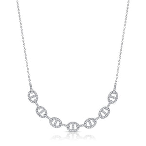 14KT Gold Diamond Winona Mariner Link Necklace